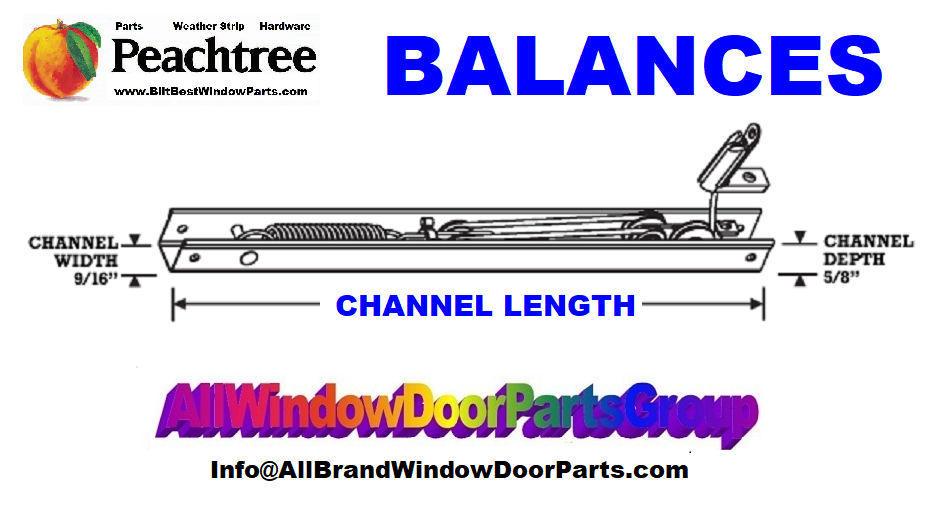 Peachtree Window Balances 20 1/4" to 23 1/4" Channel Length All Window Door Parts Group